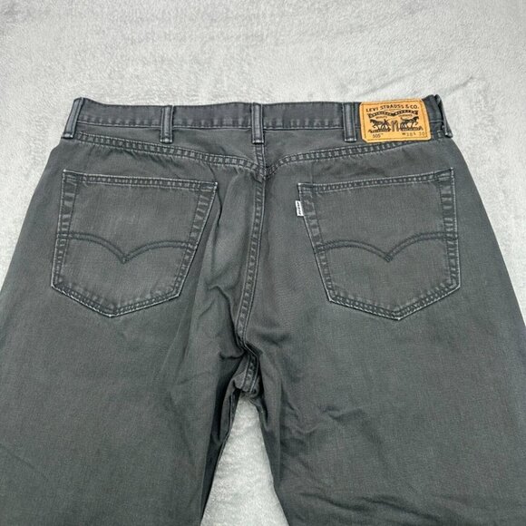 Levi's 505 Jeans Mens 36x28 Dark Gray Charcoal Straight Leg Regular Fit Denim - Picture 7 of 15